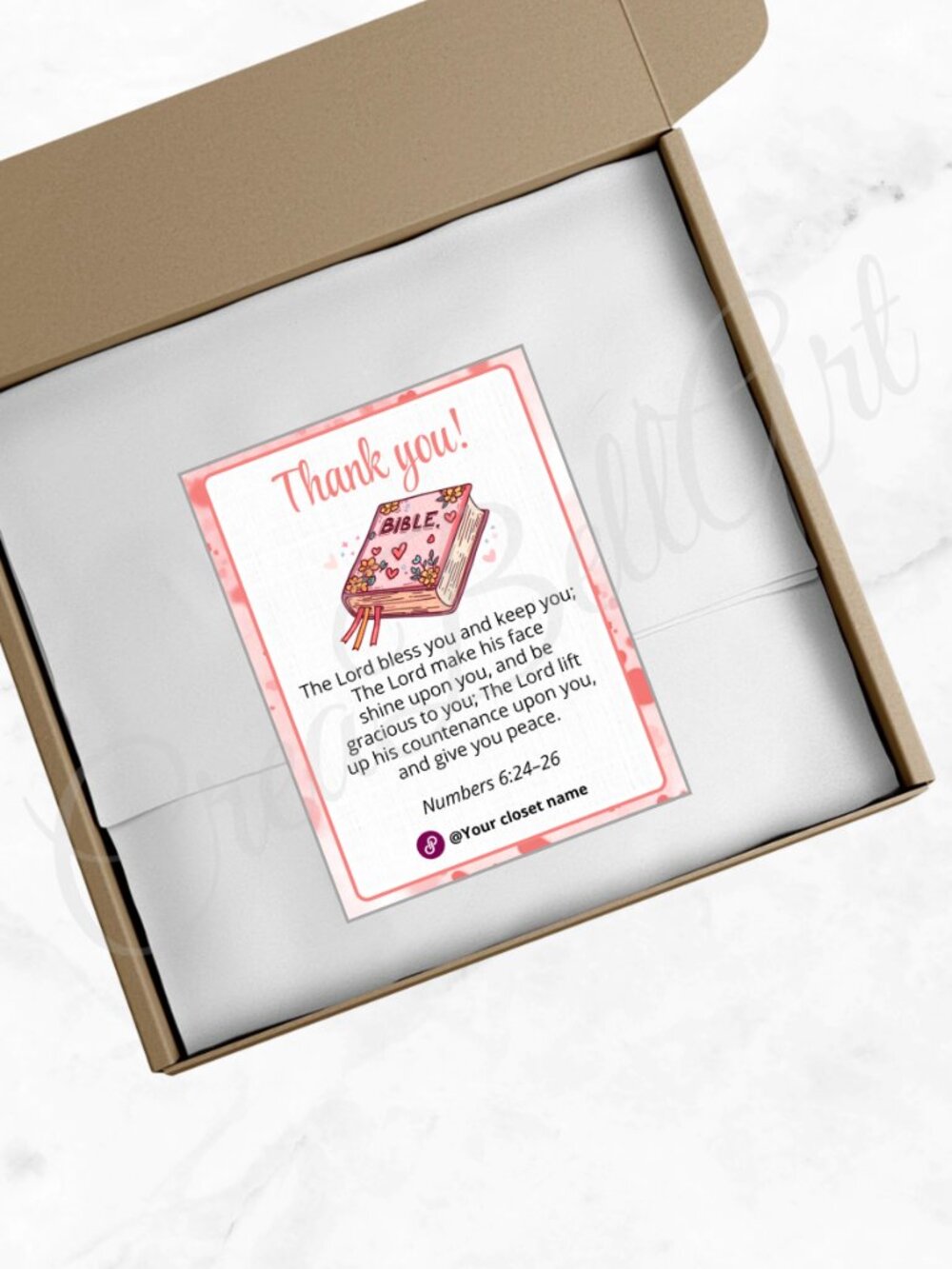 100 Personalized Biblie Thank You Cards Small Business, 4×3 in - Picture 7 of 8